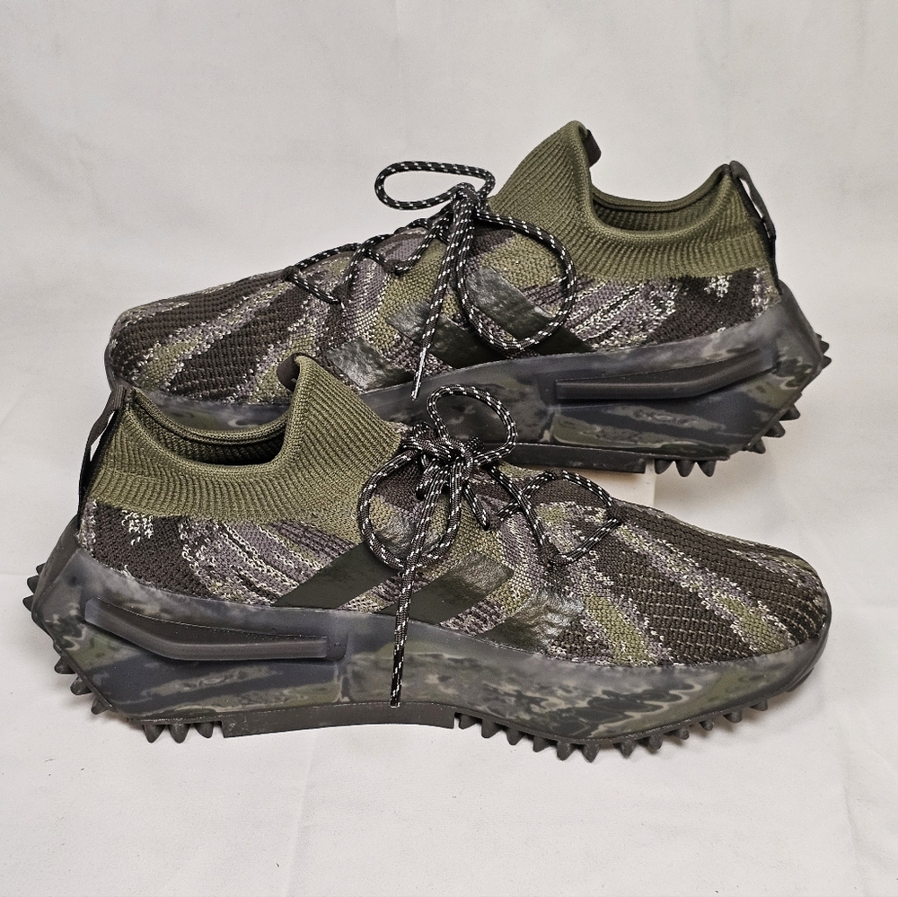 Adidas Nmd S1 Low Top Sneaker Camo Tiger Stripe Olive. Men's 8.5